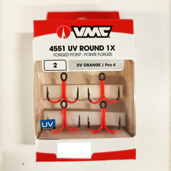 VMC Hameçons triple 4551 UV Round Orange