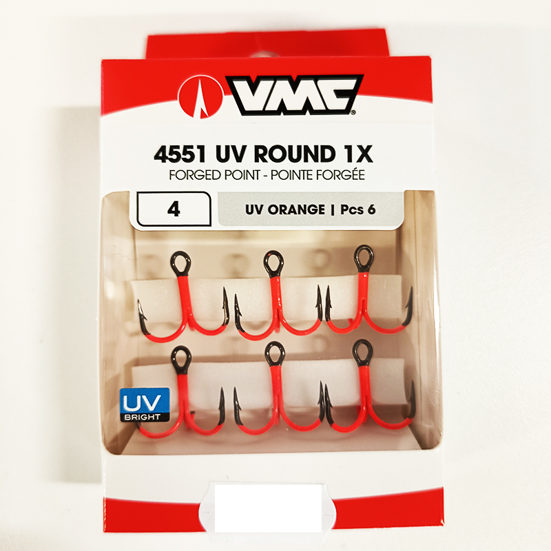 VMC Hameçons triple 4551 UV Round Orange